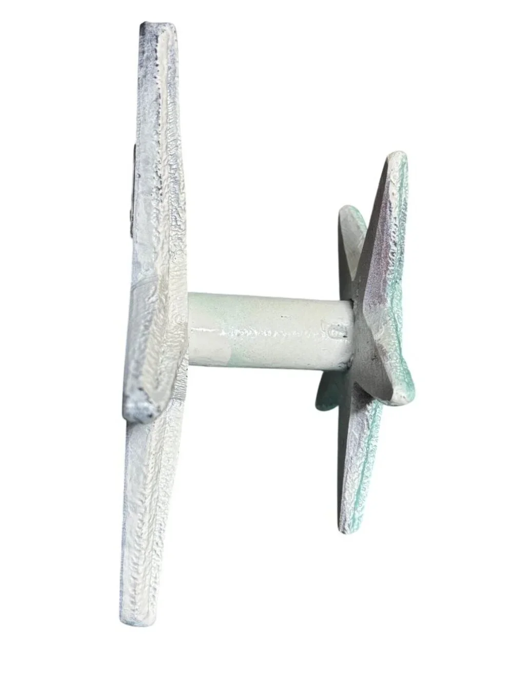 Starfish Wall Hook Coastal Décor Cast Iron Painted White & Aqua Nautical-Themed
